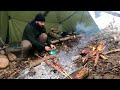 3 Days Solo Winter Camping Adventure in the Snowstorm, Bushcraft Survival Shelter, Campfire Cooking