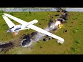 Ukrainian UAVs attacked a military convoy and destroyed a bridge (MOWAS2 Battle Simulation)