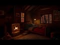 Cozy Cabin in Autumn Woods 🍁 Jazz, Rain & Fireplace