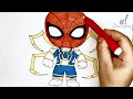 how to draw iron spidey | Easy spider man draw and color tutorial.