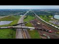 CN FP9s at Edmonton Diesel Shop and 3 trains at Bretville Junction from the sky - July 2024