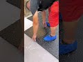 Gym rubber carpet installation- Good tools and machinery make work easy