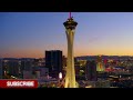 Beautiful night view Las Vegas Nevada 4k Drone