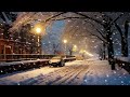 Winter Night Jazz Music for Sleep - Relaxing Smooth Piano Jazz Music - Snowfall Background Music
