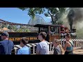 Cedar Point Steam loco #22 crossing near Steel Vengeance