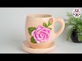 Plastic bottle flower vase making - Look like ceramic vase | प्लास्टिक की बोतल फूल फूलदान बना रही है