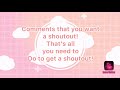 Giving out shoutouts!
