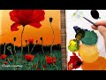 Flowers on black canvas | acrylic painting techniques for beginners