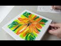 (912) Beautiful flowers in a gold frame | Easy painting ideas | Fluid Acrylic | Designer Gemma77