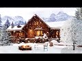Cozy Winter Ambience | Snow Falling Ambience & Crackling Campfire