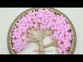 New Amazing Idea! Blooming Sakura from Yarn 🌸 Beautiful spring wall decor 🌸 DIY