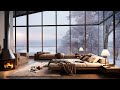 Foggy Winter Morning in Cozy Bedroom Ambience with Relaxing Jazz | Piano Music for Stress Relief