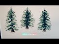 3 simple techniques to paint pine trees | Easy Watercolor trees for Beginners