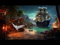 Pirate Village Ambience | Pirate Music with Ocean Waves, Creaky Ship, Seagulls & Pirate Sounds