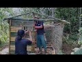 5 days of rain and heavy storms camping building bamboo houses