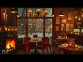 A Warm Night in Cozy Coffee Shop Ambience ☕ Relaxing Jazz Background Music for Study, Work, Focus