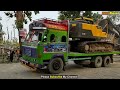 Amazing Video ! Volvo Excavator Loading in Low Bed Truck By Experience Operator - Dozer Video