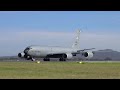 USAF Boeing KC135 Stratotanker screaming power-up & loud takeoff