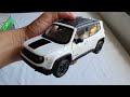 Jeep Renegade branco-em miniatura welly escala 1/24