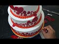 3 Tier Elegant And Pretty Wedding Anniversary Cake | Beautiful Fresh Flower Wedding Anniversary Cake