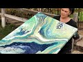 Green Peace ☮ Gorgeous 30x40 Fantasy Pour exploring Golden's Green Gold