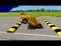 TRANSPORTING PIXAR CARS & FRUITS WITH COLORED & JOHN DEERE vs CLAAS vs TRACTORS - BeamNG.drive