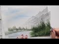 Springtime watercolor landscape/step-by-step tutorial