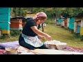 MAKİNG CHEESE from Fresh Cow's Milk - BAKİNG BREAD on a Barrel Over Wood Fire | Cheesemaking