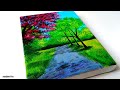 Beautiful Nature Trees 🌲|  Acrylic painting | Step by Step | easy to paint