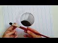 easy illusion drawing | Very easy 3d drawing hole on paper for beginners