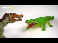 Dino Mecard tiny dinosaur duel in battlefield! Capture car, shooter, Mega tyranno! - DuDuPopTOY
