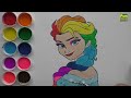 Dibujar y Colorea Elsa Frozen de Araco Iris - Dibujos Para Niños -  Learn Colors / FunKeep