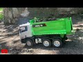 Excavator Mengisi Tanah Ke Truck Huina Dump Dan Bulldozer Rc
