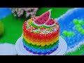 Amazing Rainbow Ice Cream Cake🌈1000+ Miniature Rainbow Cake Recipe🌞Best Of Rainbow Cake Ideas