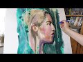 Mixed Media Painting | Time Lapse | Young Woman