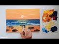 Sunset Seascape Painting / Acrylic Painting Techniques