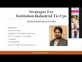 Strategies for Institution - Industrial tie-ups