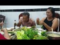 Vlog 1288. ទឹកគ្រឿងបន្លែស្រស់ ត្រីអាំង បន្លែស្ងោរ ពោះគោទឹកប្រហុក។