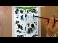 Watercolor Painting with Tina Schmidt - how to paint waterfall on rocks