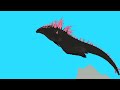 evolved godzilla junps off cliff (godzilla animation test)