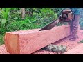 Skills of Chainsaw Operator! Making Beautiful Wooden Planks - Chainsaw 070