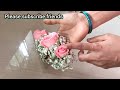 How to make bridal flower for hair/baby breath & pink Rose veni/gypsy flower veni