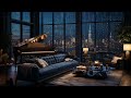 City Rain Serenade | Nighttime Piano & Rain Sounds in Cozy Urban Space | Relaxing City Rain at Night