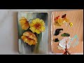 How to draw a flowers painting Acrylic Technique on canvas by Julia Kotenko