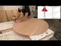 Mid Century Modern Pedestal Table Build || Custom Round Dining Table Build || How to Woodworking
