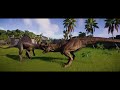 T Rex vs Spinosaurus Battle | Jurassic World Evolution 2