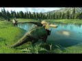LARGE & MEDIUM CARNIVORE vs HERBIVORE DINOSAURS BATTLE ROYALE - Jurassic World Evolution 2