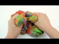 Satisfying Video l How To Make Rainbow Cute Cloud Bathtub With Glitter Slime Cutting ASMR