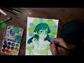💚 first time drawing using only one color - green | one color art challenge (longer video) 💚