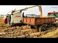 কাদায় ট্রলি টানছে | Mahindra Arjun Novo 605 Dii 4Wd Pulling the trolley in the mud | Tractor Video